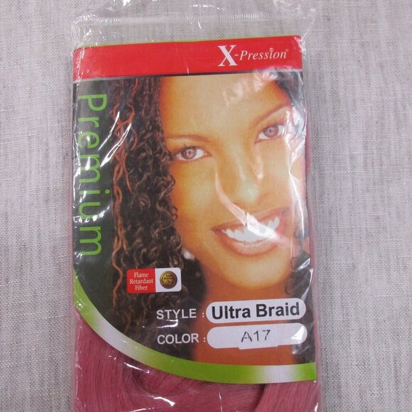 X-Pression Ultra Braid Synthetic Original Hair Extensions Pink 82 Inches - Picture 2 of 5
